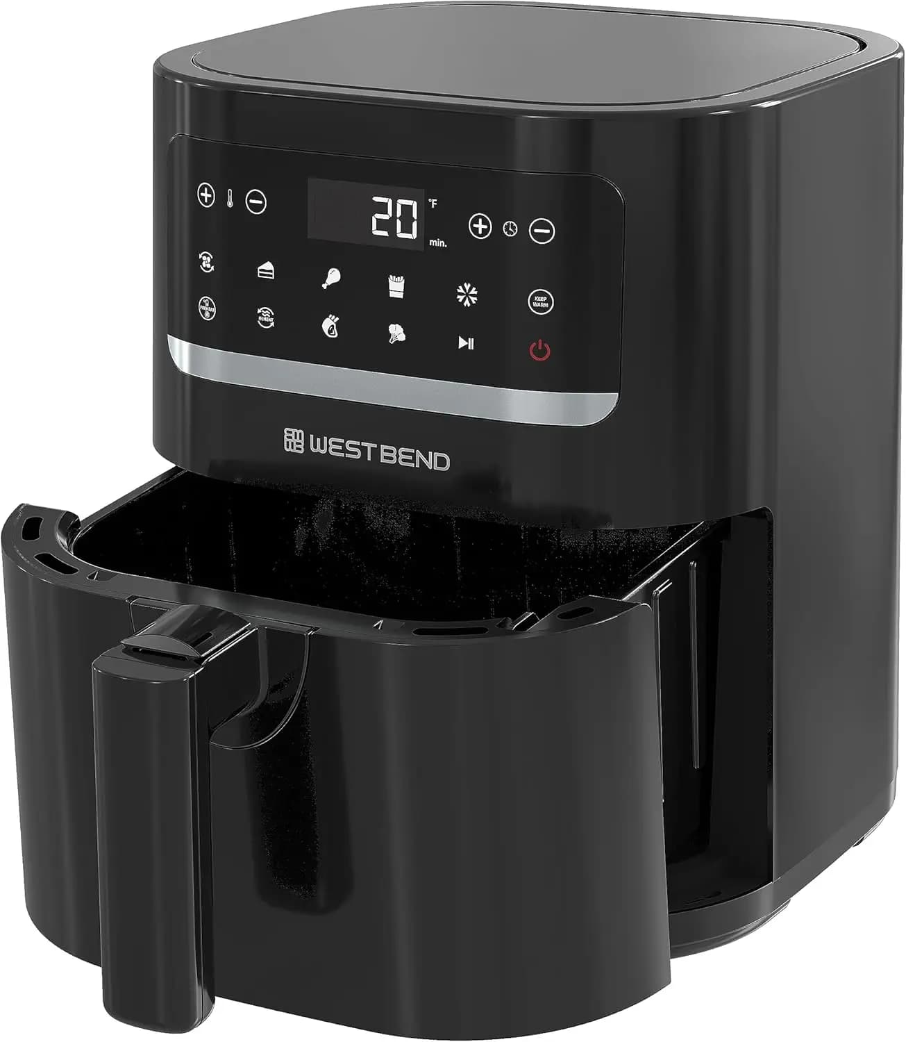 Compact Air Fryer 5-Quart Capacity with Digital Controls LCD Display and 10 Cooking Presets with Shake Reminder, Nonstick Fry