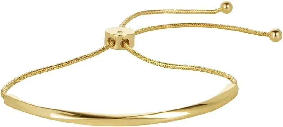 Braccialetti Scorrevoli Regolabili da Donna, Bracciale dell'Amicizia con Barretta, Bracciale Bolo in Oro/Oro Bianco/Oro Rosa