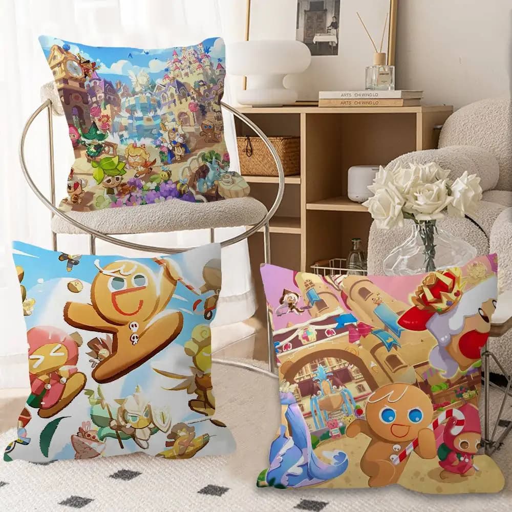 Fodera per cuscino decorativa Game C-Cookie Run K-ingdom, regalo a tema cartone animato, per camera da letto, casa, divano, sedia, sedile