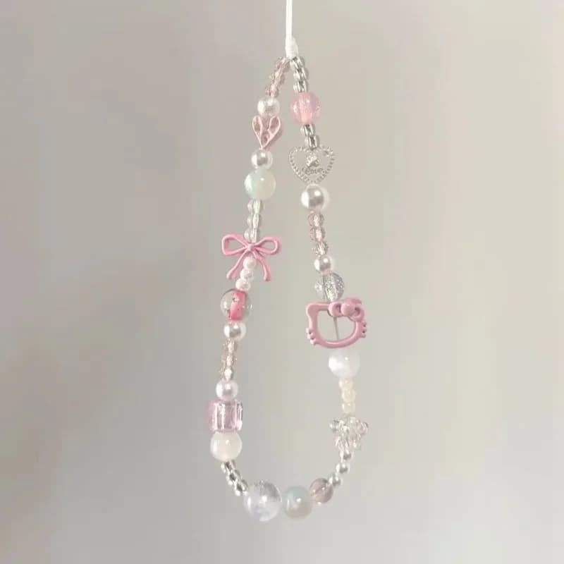 Girl pink mobile phone Ins chain CCD rope hanging camera DIY bag decoration hanging