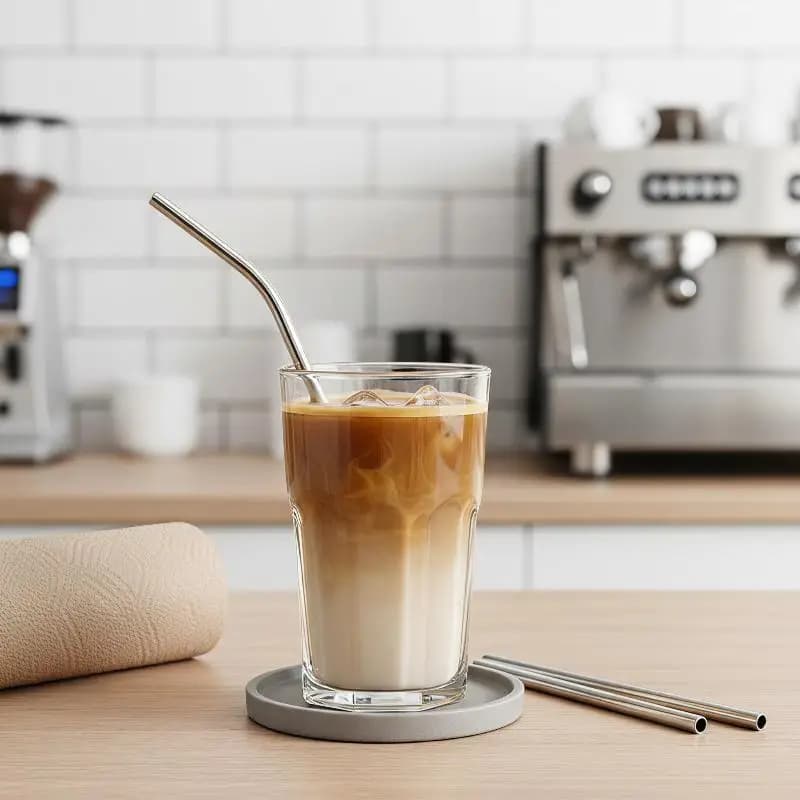 20Pcs Durable Reusable Stainless Steel Drinking Straws Eco-Friendly Food Grade Straw for Wedding Party Coffee Juice Milk Tea