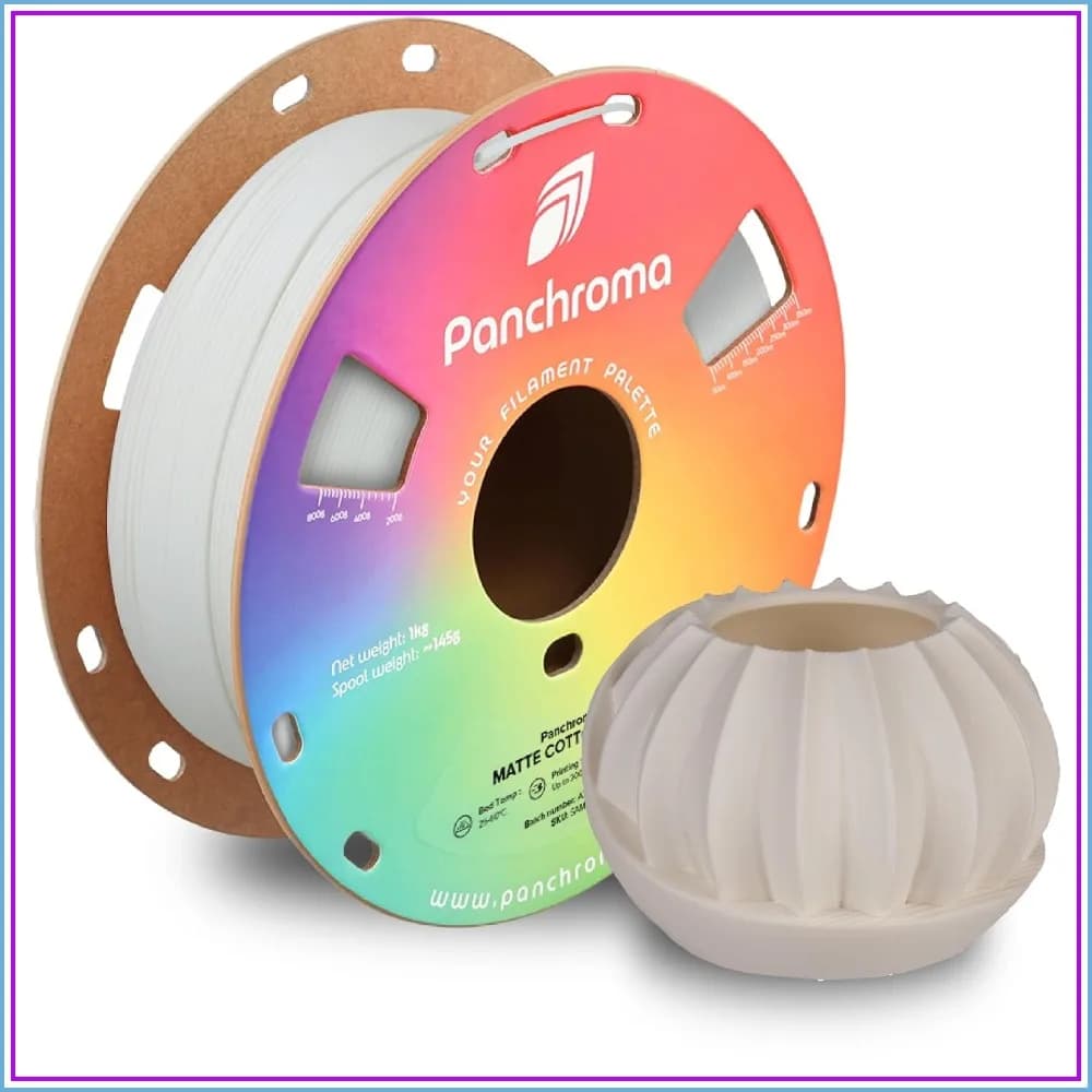 Matte PLA Filament 1.75mm, High Speed Cotton White 1kg (2.2 lbs), Clog-Free 3D Printer Filament, Accuracy +/- 0.02mm, Fits FDM Printers