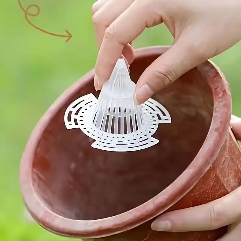 Reusable Conical Design Drainage Pads for Flower Pots 10Pcs Plastic Anti Root Rot for Home Gardening Plant Supplies