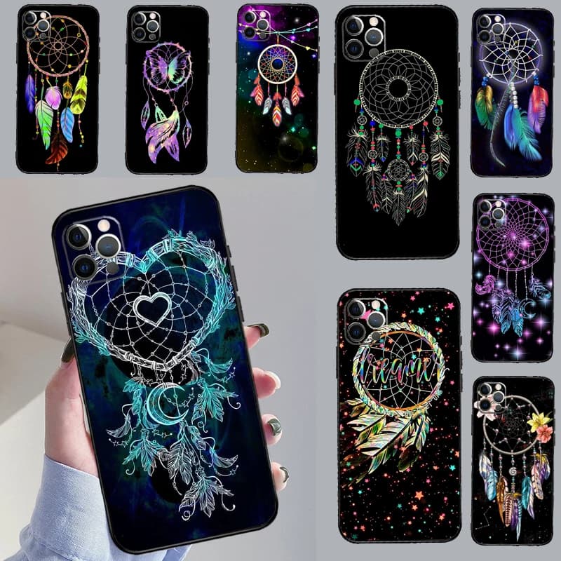 Retro Feather Dreamcatcher Case For iPhone 13 Pro Max 16 15 11 12 14 17 Pro Max mini 15 16 Plus 16e 17 Air Phone Cover