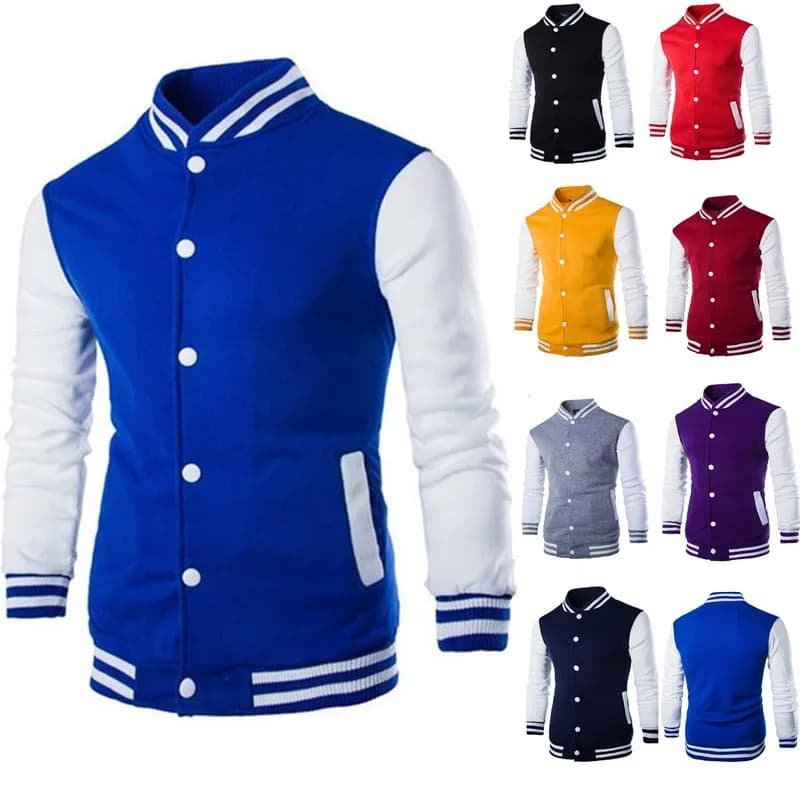 Felpe con cappuccio da uomo/ragazzo giacca da baseball da uomo design alla moda vino rosso uomo slim fit college giacca college da uomo felpa Harajuku