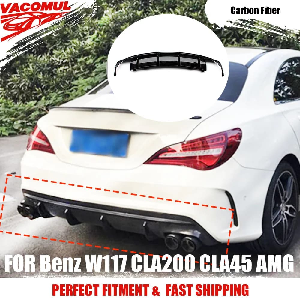 VACOMUL Carbon Fiber Rear Spoiler Diffuser For Mercedes Benz W117 CLA180 CLA250 CLA260 CLA45 AMG 2016 -2018 PP FRP