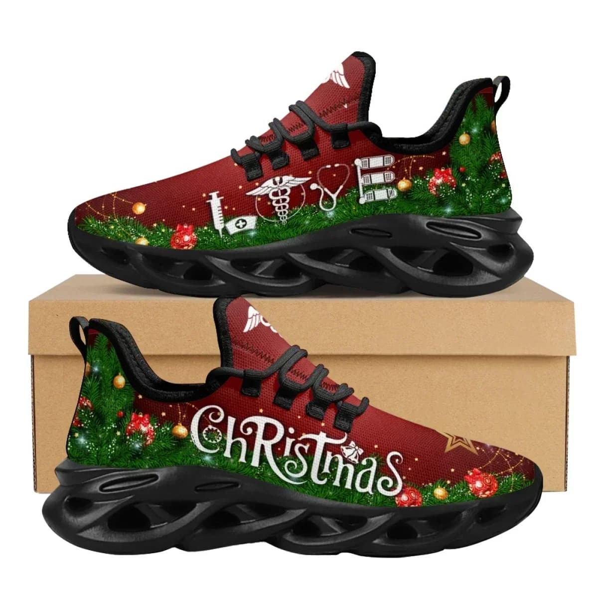 Sneakers Natalizie 2023 Antiscivolo, Scarpe da Corsa EMT, Calzature in Rete per Assistenza Medica, Scarpe Casual Ammortizzate, Regali di Natale