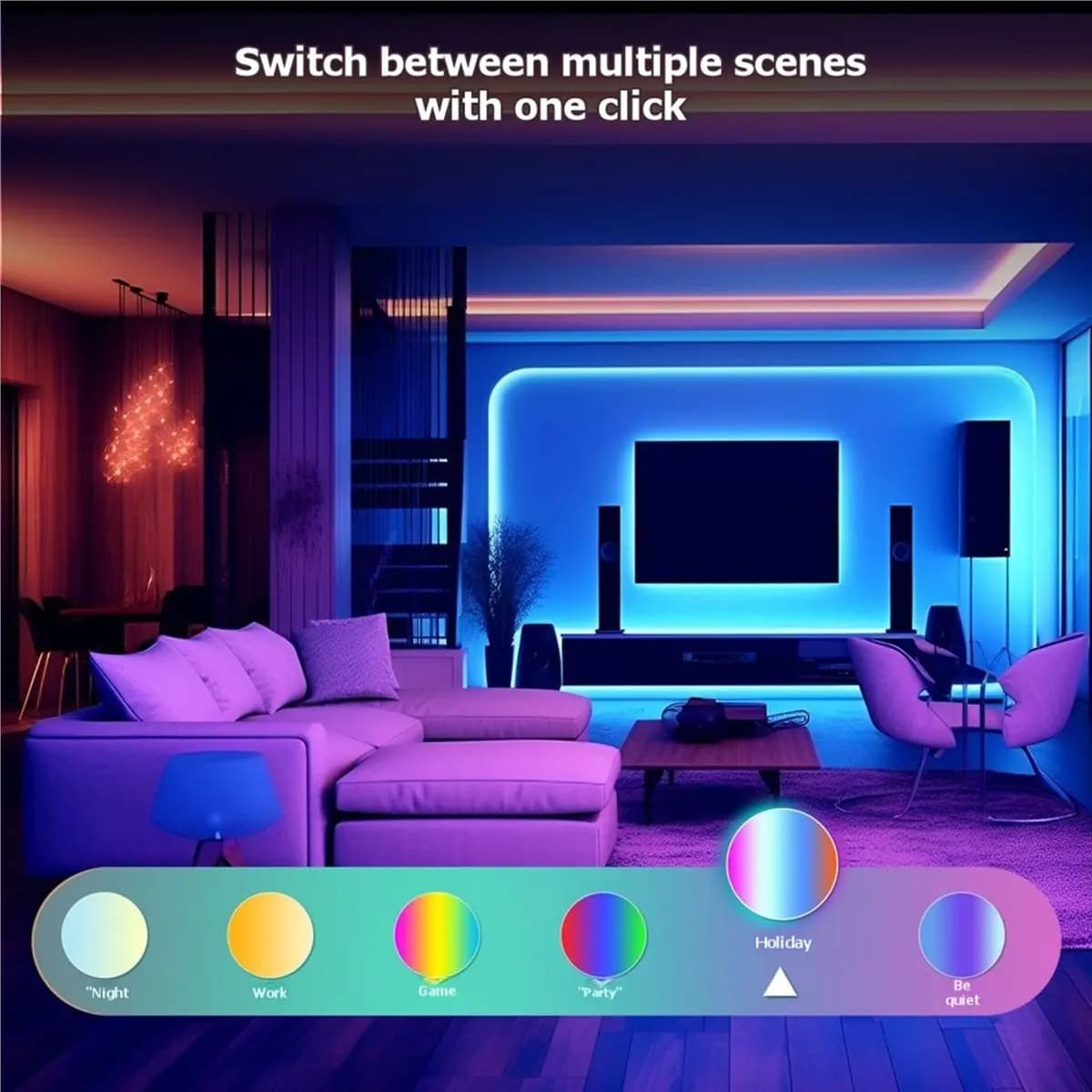 A72U Tuya ZigBee LED Strip Light Smart RGB5050 Controller Music Sync 16 Million Colors for EU Plug