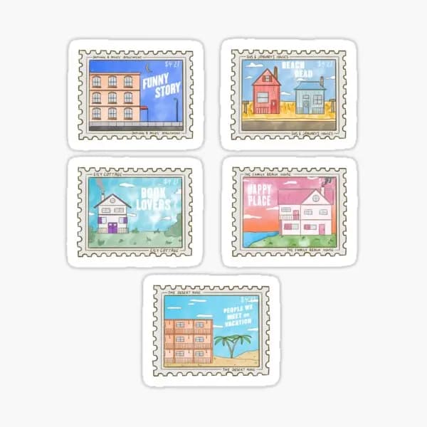 Emily Henry Stamp Pack Stickers for Room Window Stickers Car Background Art Bumper Decor Laptop Print Anime Luggage Wall