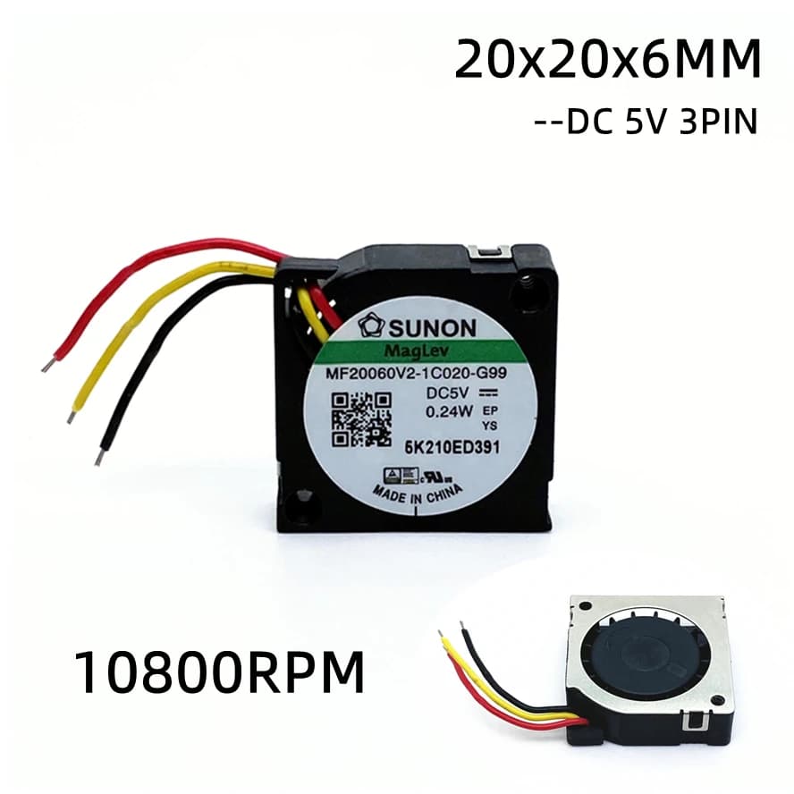 SUNON 2006 5v 2CM 20MM 20 x20x 6MM ventola 10800RPM ventola ultrasottile Mini ventola per Laptop 3 fili FG MF20060V2-1C020-G99