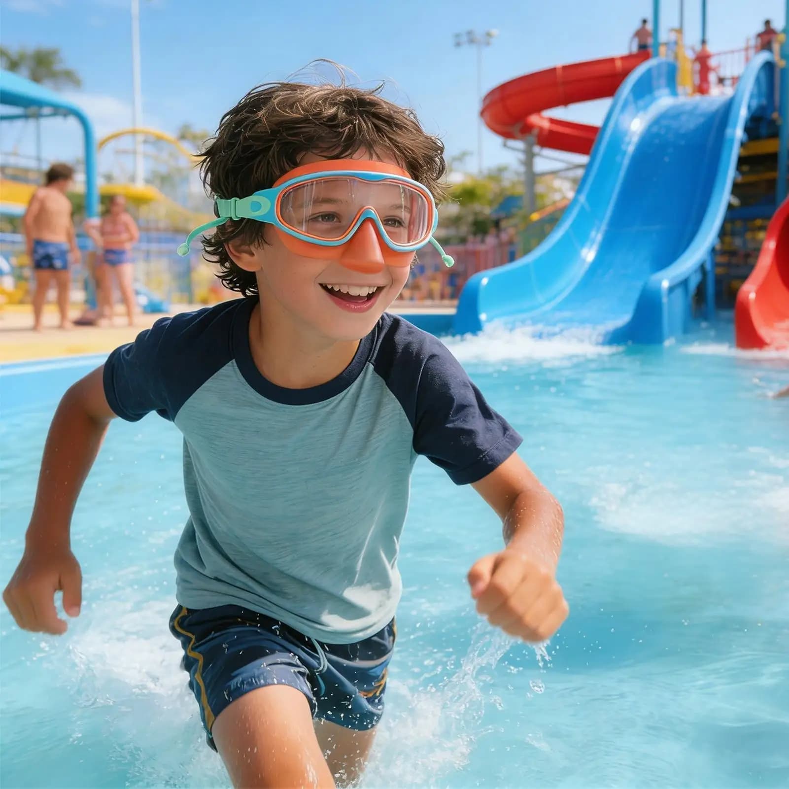 Occhialini per bambini, occhialini per nuoto con fibbia regolabile a prova di perdite, per allenamento, spiaggia, parco divertimenti, ragazzi, ragazze