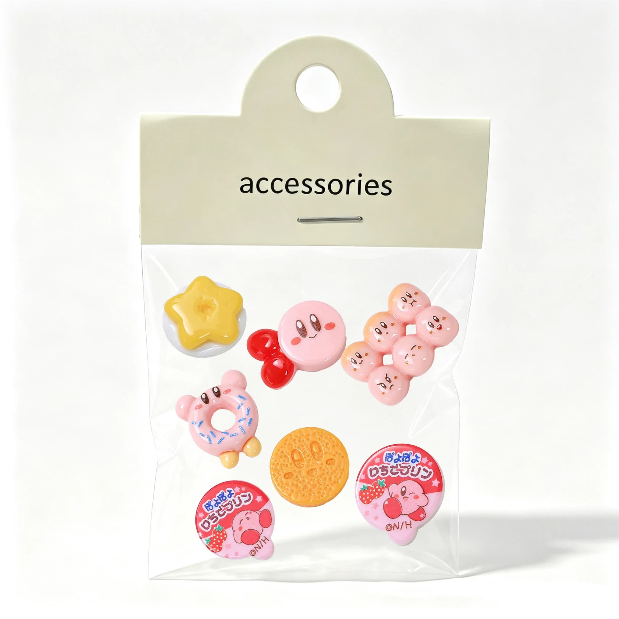 7Pcs/Set Cute Resin Flatback Charms Cartoon Anime Kirby DIY Glue Phone Case Hairpin Shoe Decor Kawaii Craft Accessories Gift
