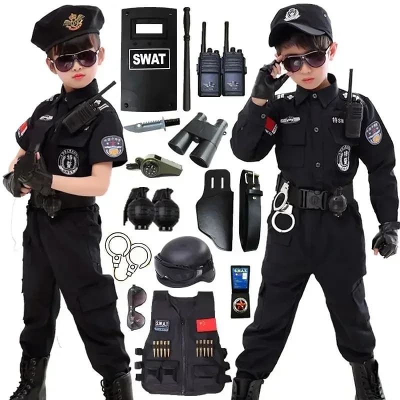 Nieuwe Kinderen Jongens Meisjes Grappige Politieagent kostums Kinderen Politie Uniform Cosplay Kleding Pak Halloween Party