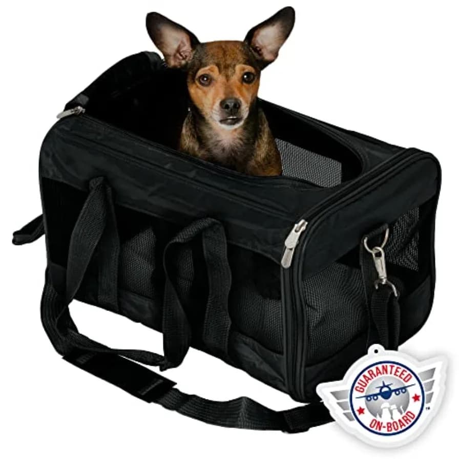 Trasportino Deluxe Originale per Animali Domestici Approvato dalle Compagnie Aeree e Garantito a Bordo - Nero Medio