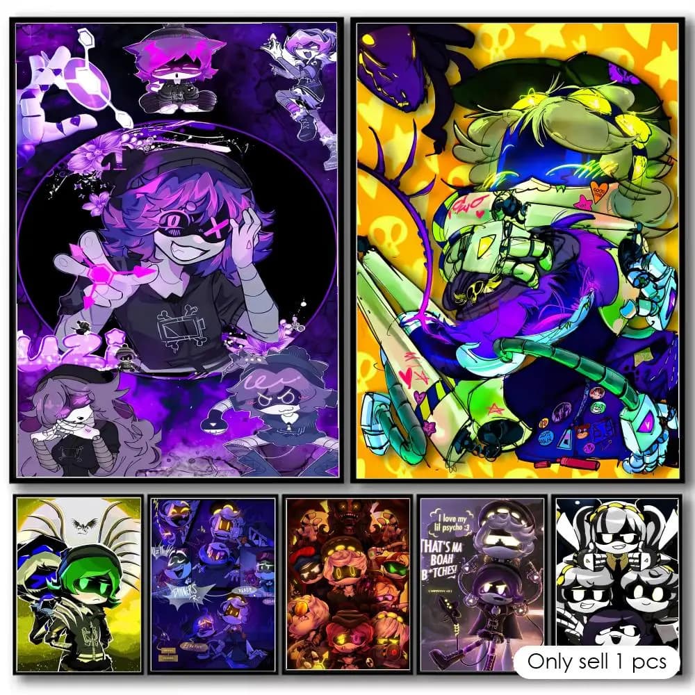 Anime M-Murder D-Drones Painting Calligraphy Canvas Poster Wall Art Prints for Living Room Bedroom Office Home Decoration Gift