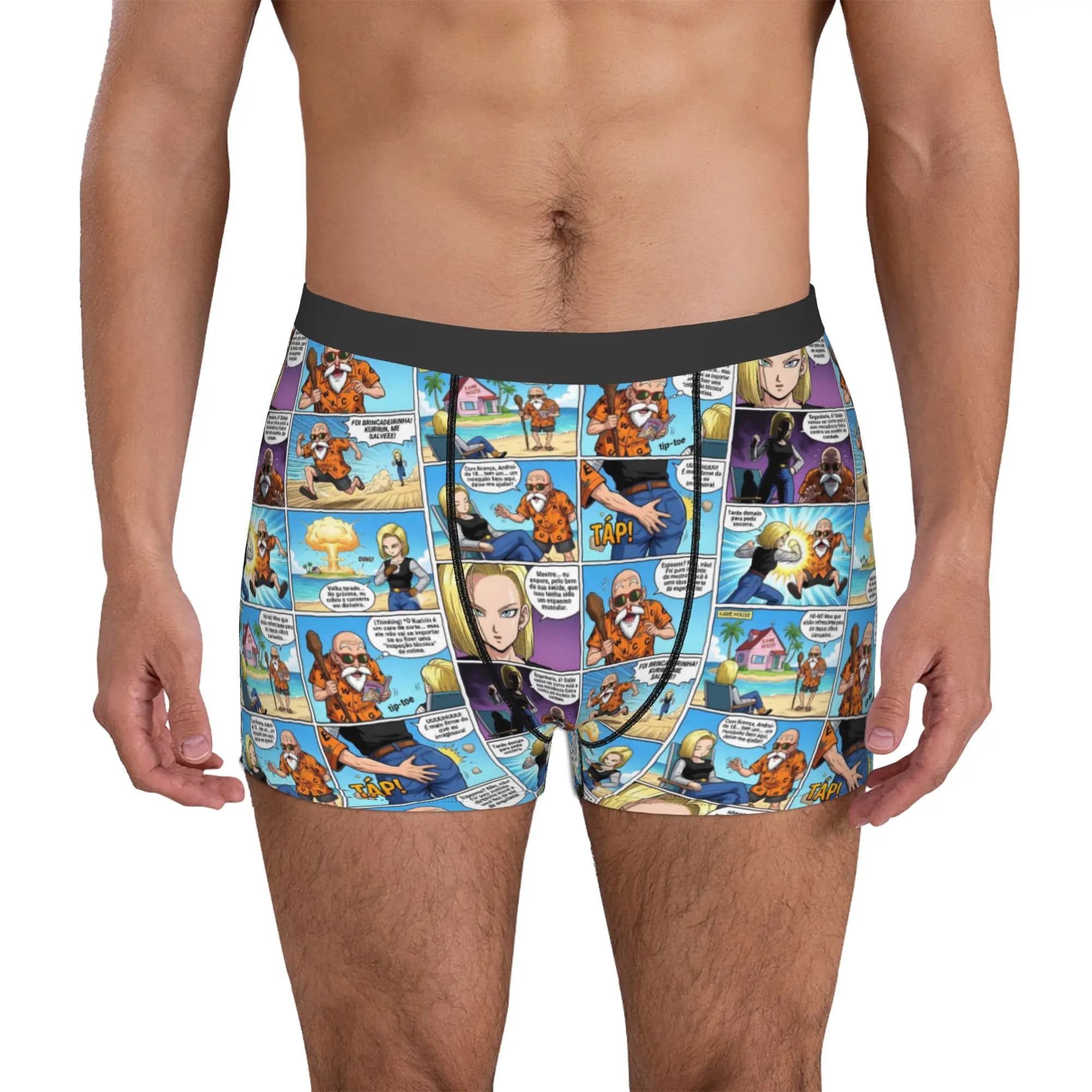 D-Dragon B-Ball Master Roshi Boxers Shorts Mens pervert's Android Briefs Underwear Fashion Underpants
