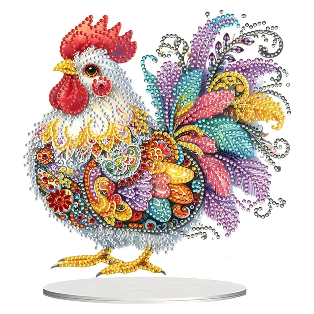 Kit di pittura artistica con diamanti da tavolo fai-da-te, ornamento per il posizionamento della scrivania con strass a forma speciale, kit artigianale per pittura con gemme in piedi per la casa, Gif