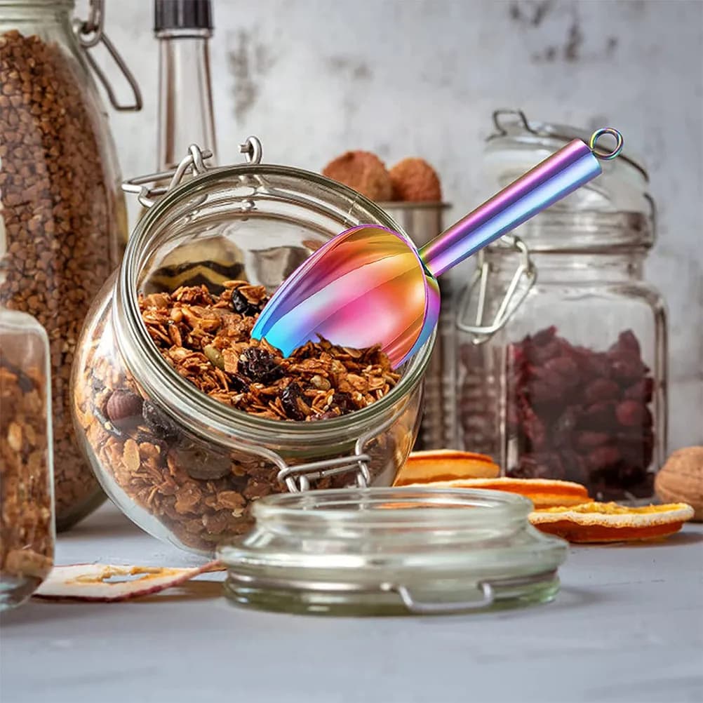 Paletta per Ghiaccio in Acciaio Inox per Gelato Tritato, Farina, Noci, Fagioli, Frutta Secca, Alimenti Sfusi, Utensile da Cucina
