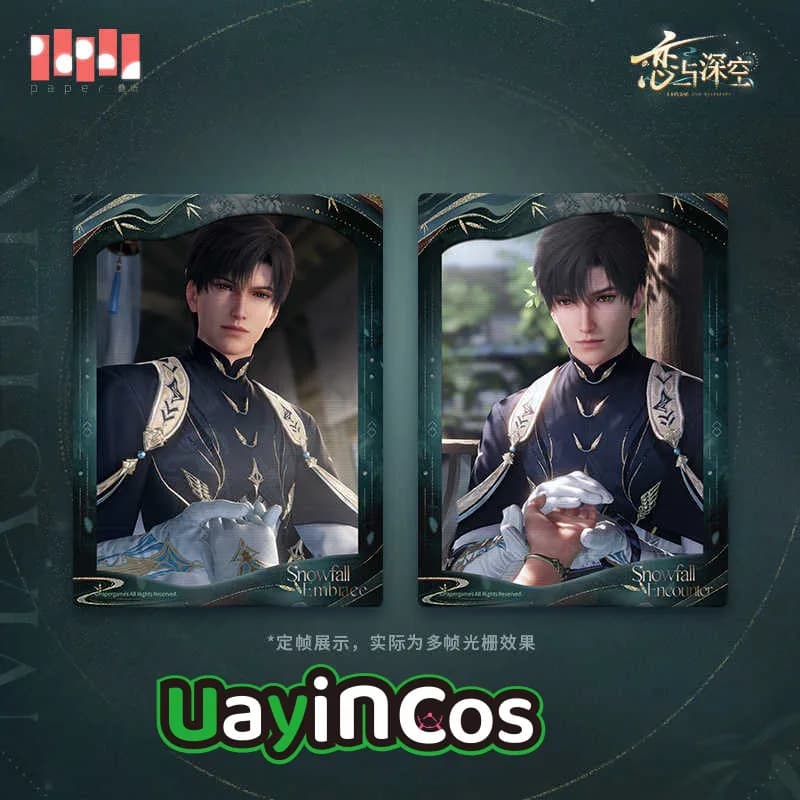 Disponibile Gioco ufficiale Love and Deepspace Zayne Master Of Fate Set di carte a griglia Ornamenti Accessori per bambole Figura anime Giocattolo per
