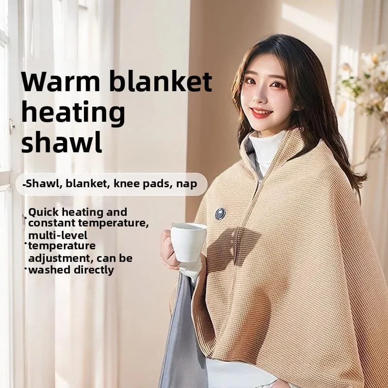 Wearable Mobile Charging Electric Heated Blanket 3 Heating Levels Heating Electric Blanket Shawl Heated Shawls for Home Office