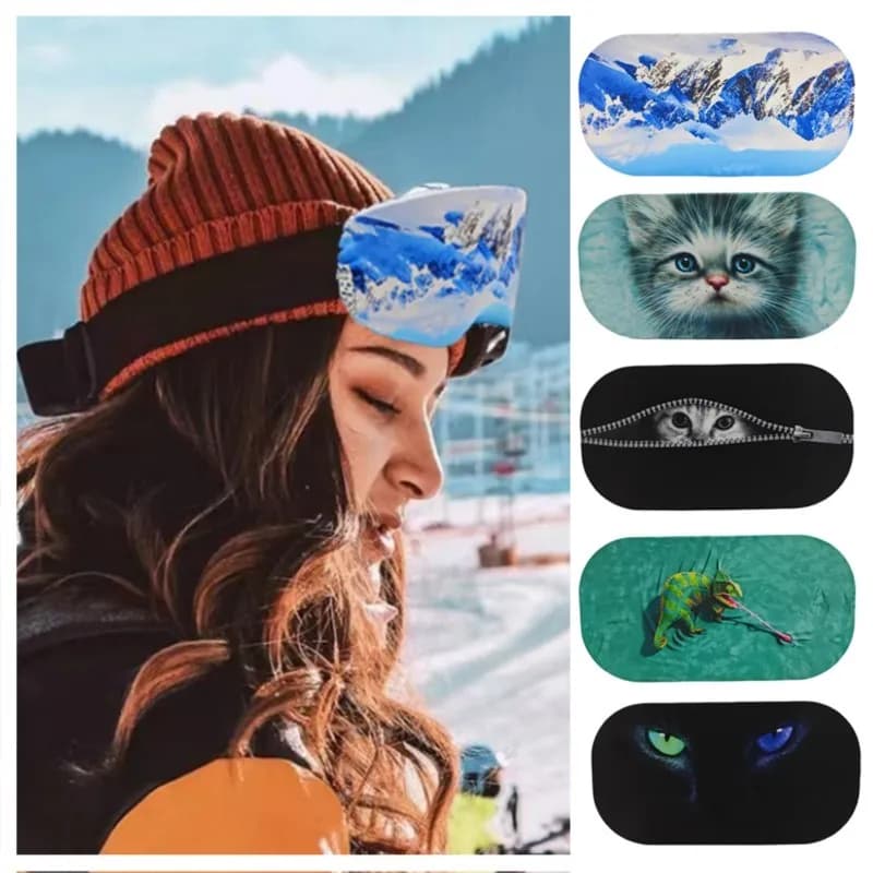 Multi-Option Light Ski Eyeglasses Protector Case, Personalized Snow Goggle Storage Pouch For Outdoor Skiing Gear