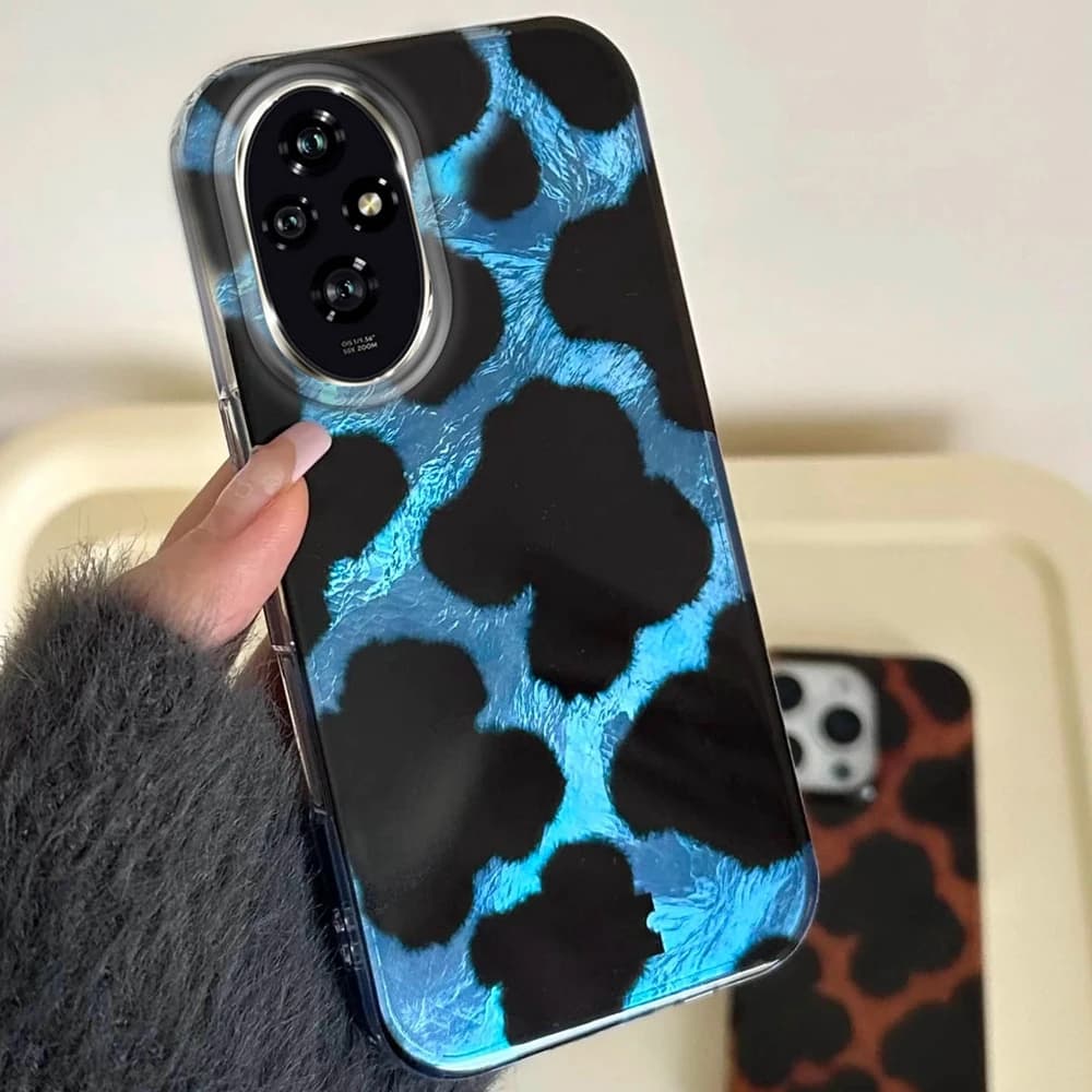 Pair of Blue Leopard Phone Case for Honor 400 200 Smart Pro Magic7 6 70 Lite X9a X9c X9b X8b X8c X7c X7b X6c X6c X6b X6