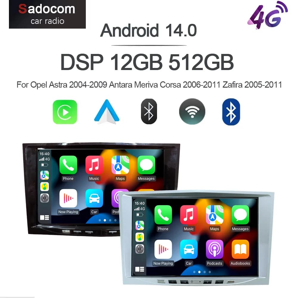 Carplay14.0 8G + 128G IPS Lettore Auto multimediale GPS WIFI Per Opel Astra 2004-2009 Antara Meriva Corsa 2006-2011 Zafira 2005-2011