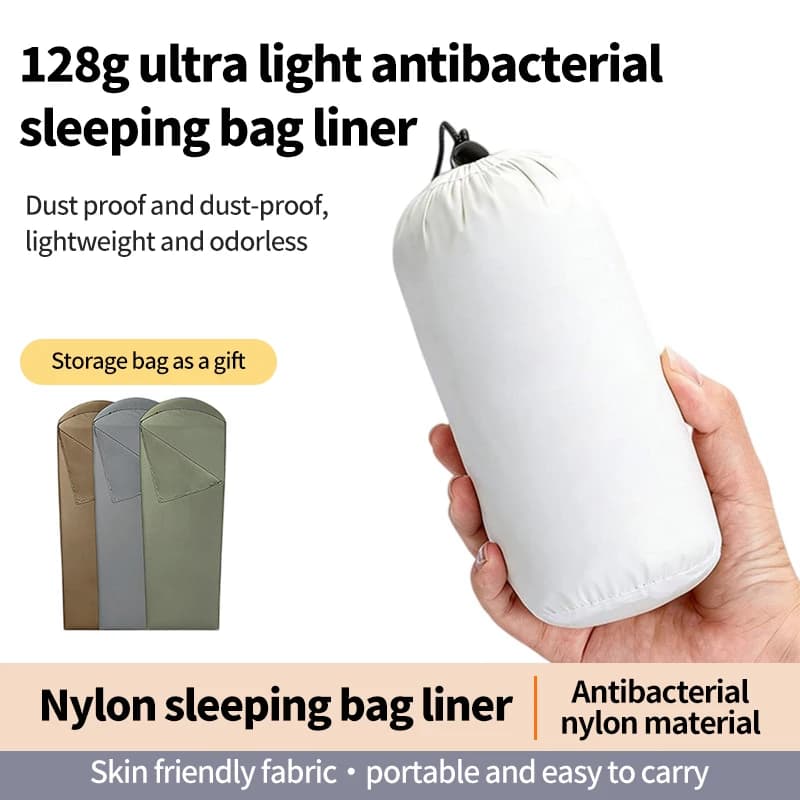 Lightweight Sleeping Bag Liner Outdoor Tourism Single Envelope Sleeping Bag 128g Ultralight Camping Travel Hotels Sleeping Bags