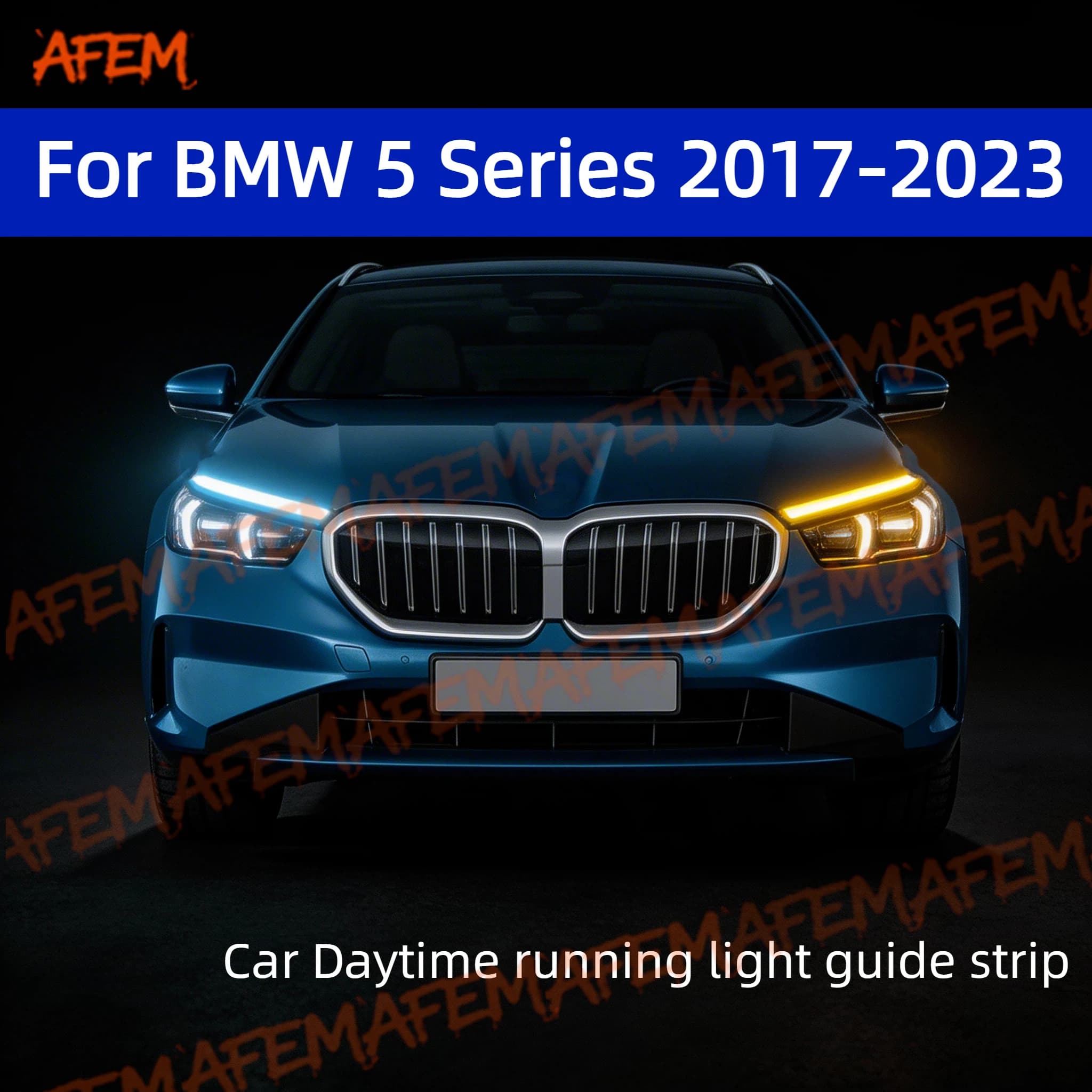 Daytime Running Light Guide Strip For BMW 5 Series 2017-2023 Auto LED DRL Daytime Running light Flexible Decorative Ambient Lamp