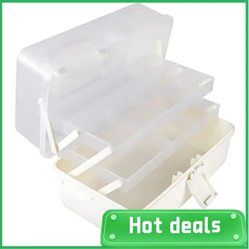 Craft Storage Box Organizer 3-Tier Fishing Tackle Box Organizer Nail Art Organizer With Handle Tool Box