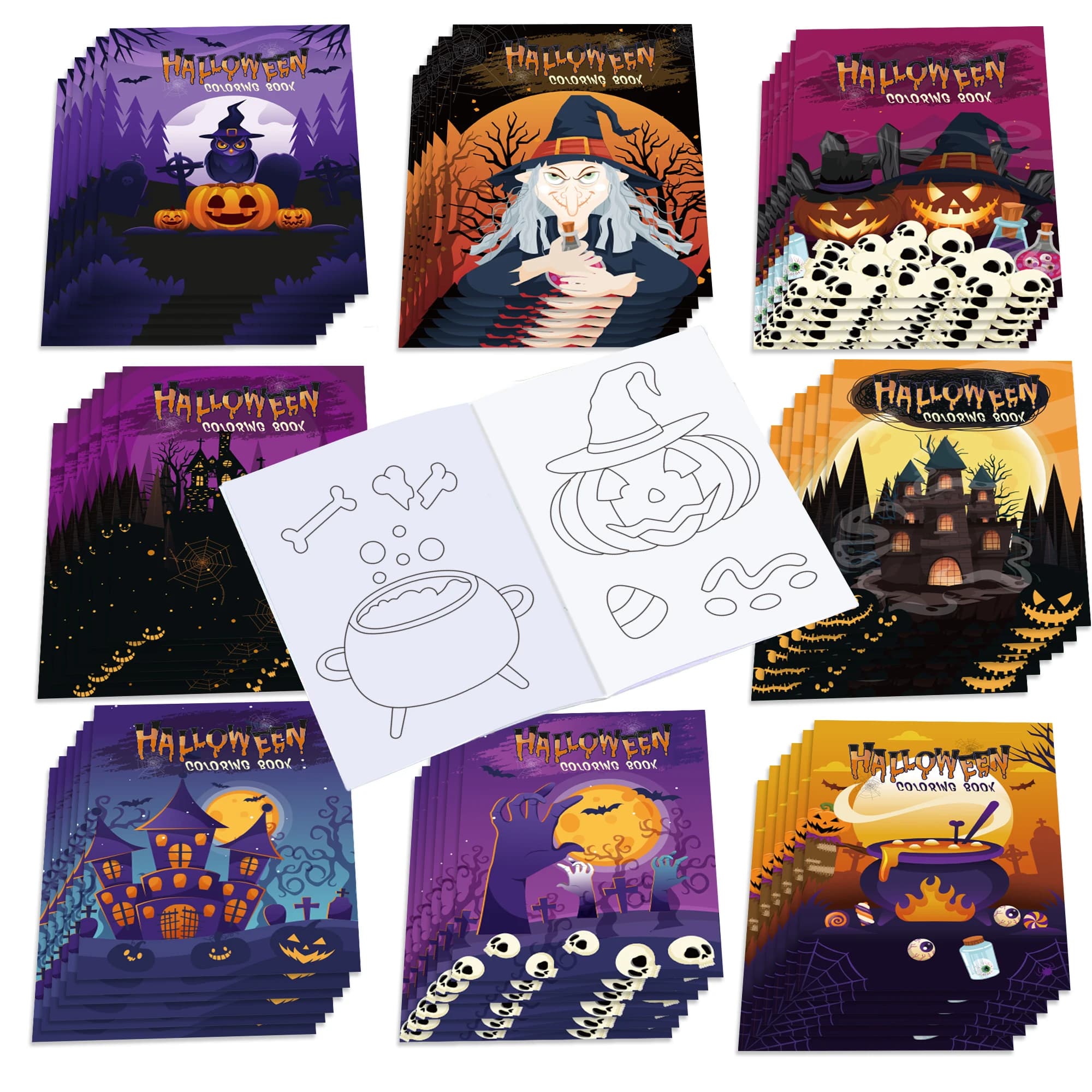 16 pezzi di cartone animato castello di zucca felice festa di Halloween libro di pittura graffiti bambini libri illustrati da colorare regali quaderno da disegno giocattolo