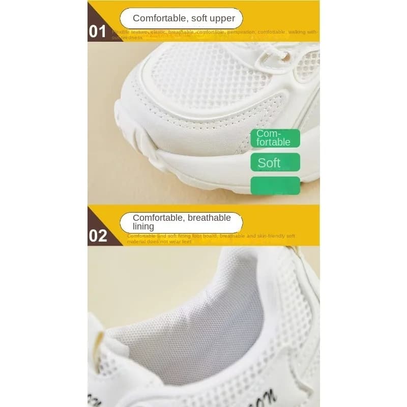 Scarpe Sportive Donna con Tacco Spesso Primavera 2026 Nuove Sneakers Dad Traspiranti a Doppia Rete con Suola Morbida Casual Bianche