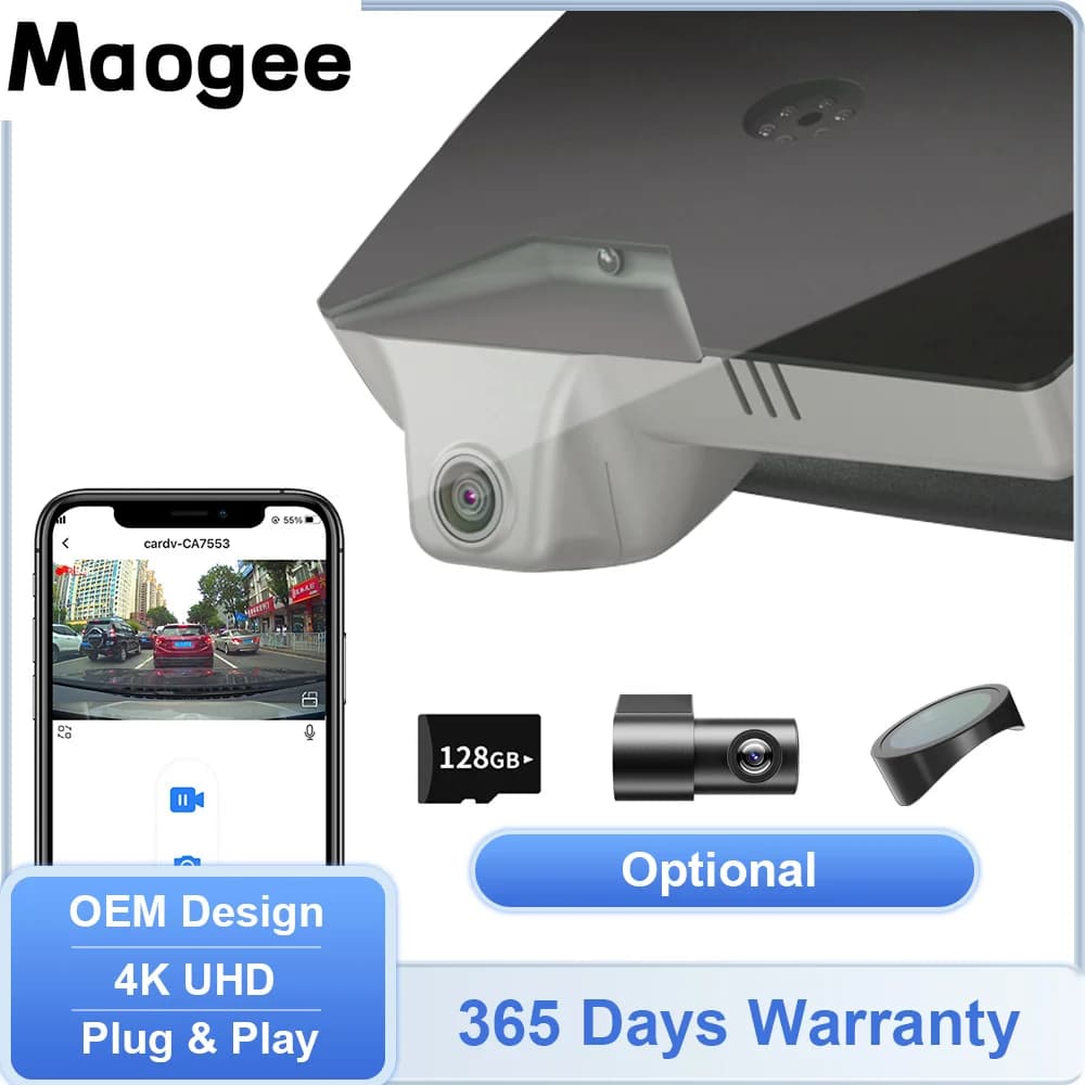 Dashcam per Auto a 1 o 2 Canali con Visione Notturna, Telecamera DVR 4K per Genesis GV80 2021 - 2026 LHD RHD