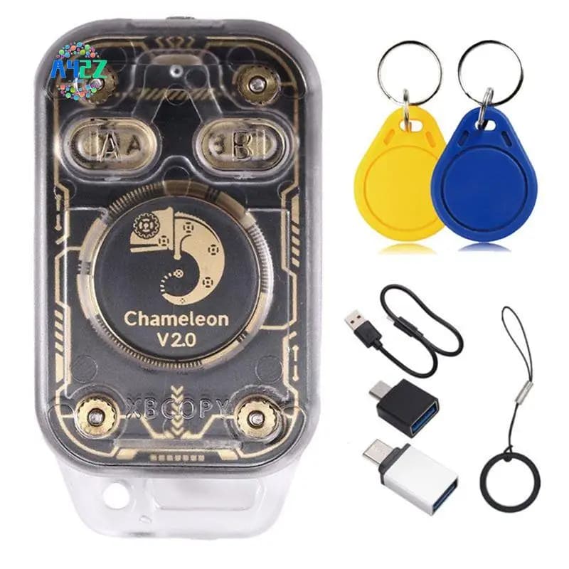 A42Z-Chameleon V2.0 RFID Smart Chip Reader Emulatore Duplicatore NFC + 2XUID Portachiavi 125K 13.56Mhz Decodifica Carta Camaleonte Ultra