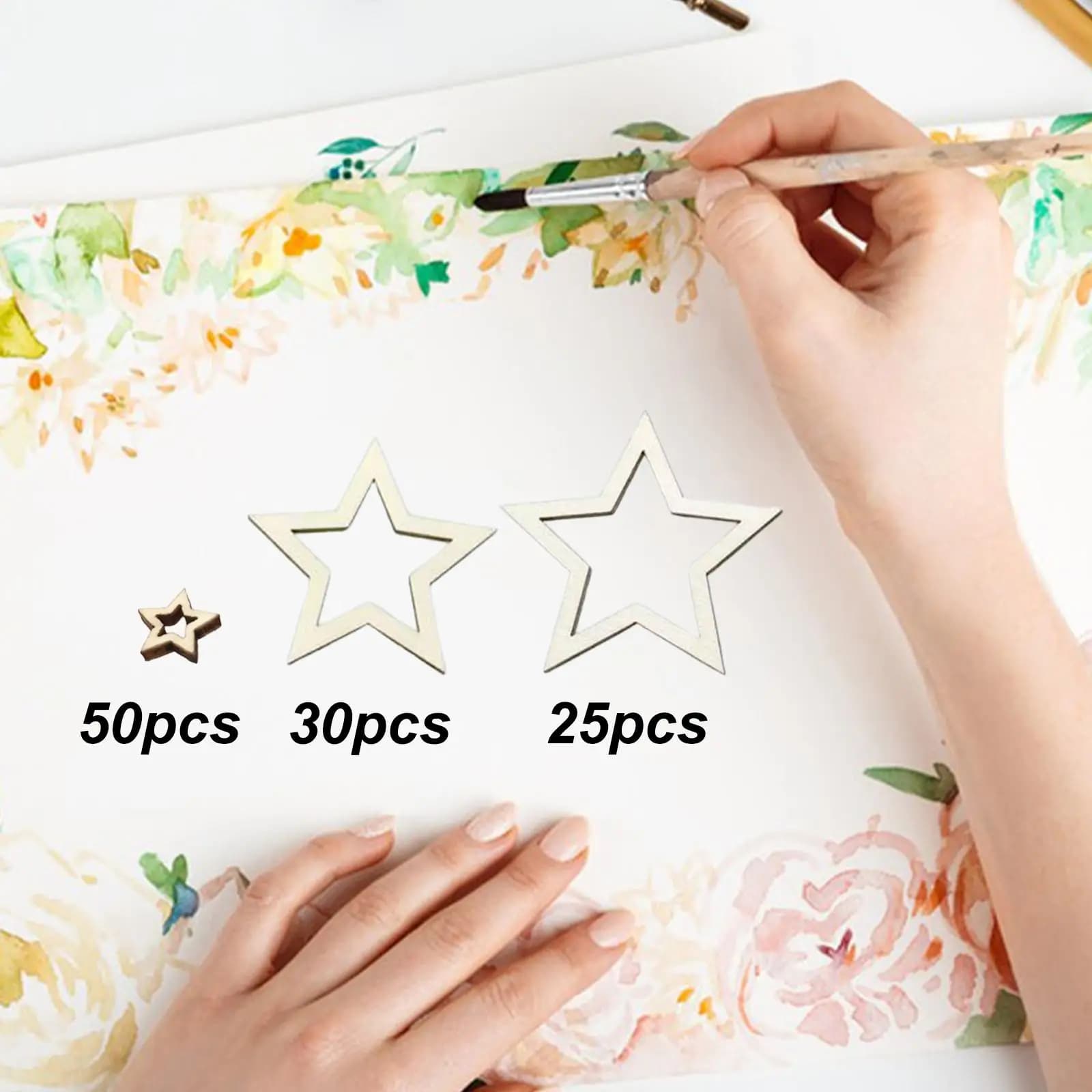 Decorazioni in Legno a Forma di Stella, Blocchi Artigianali Premium per Scrapbooking, Ghirlande e Attività Scolastiche