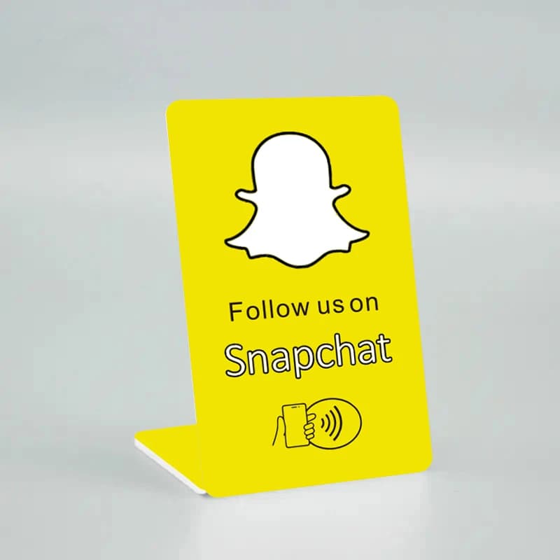 Snapchat Supporto NFC Recensioni Google Tavolo da supporto NFC NTAG215 NFC Display di revisione Google Scheda NFC
