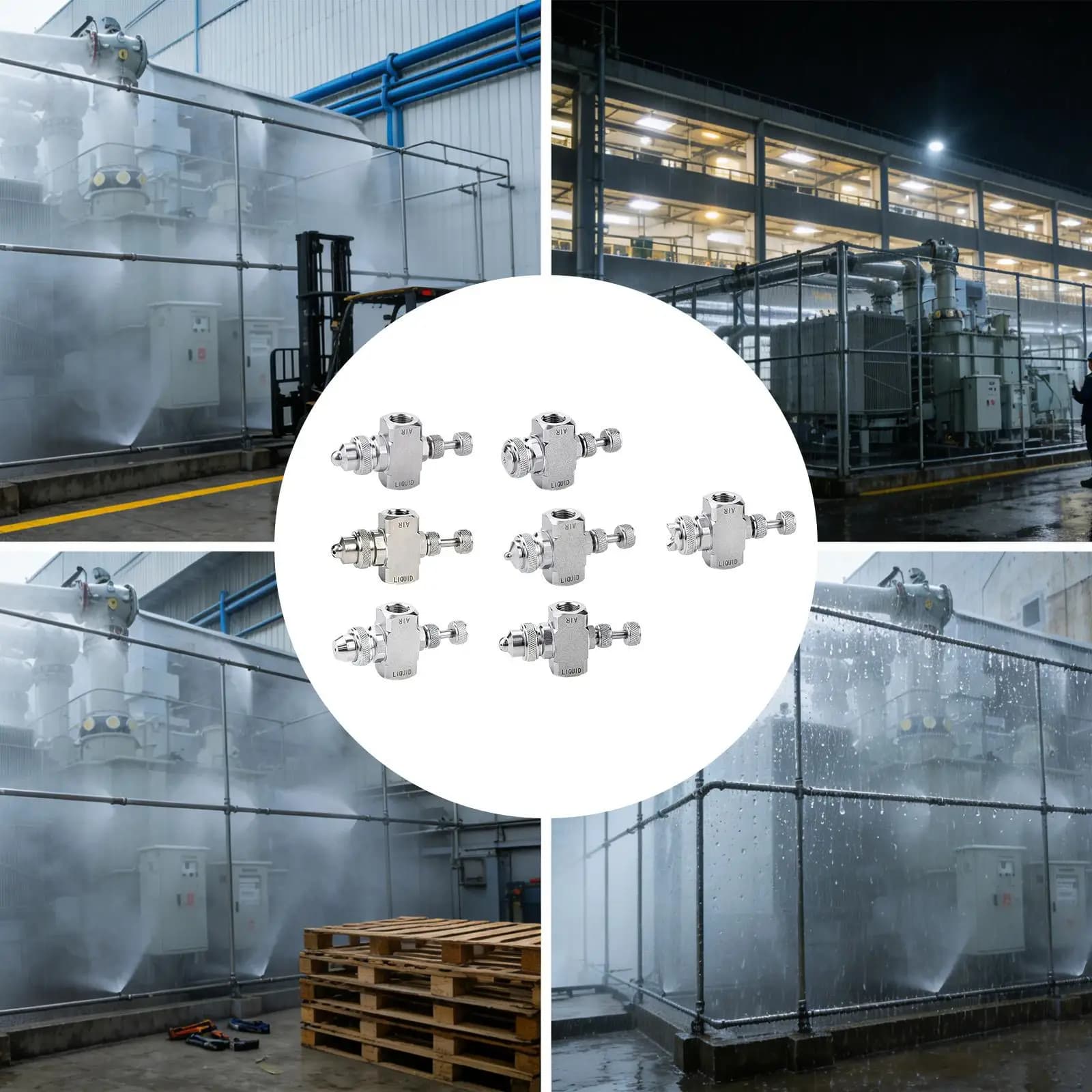 Ugello atomizzatore ad aria regolabile, accessori leggeri e compatti, ugello atomizzatore ad aria per nebbia e nebulizzazione, facile installazione per umidificazione