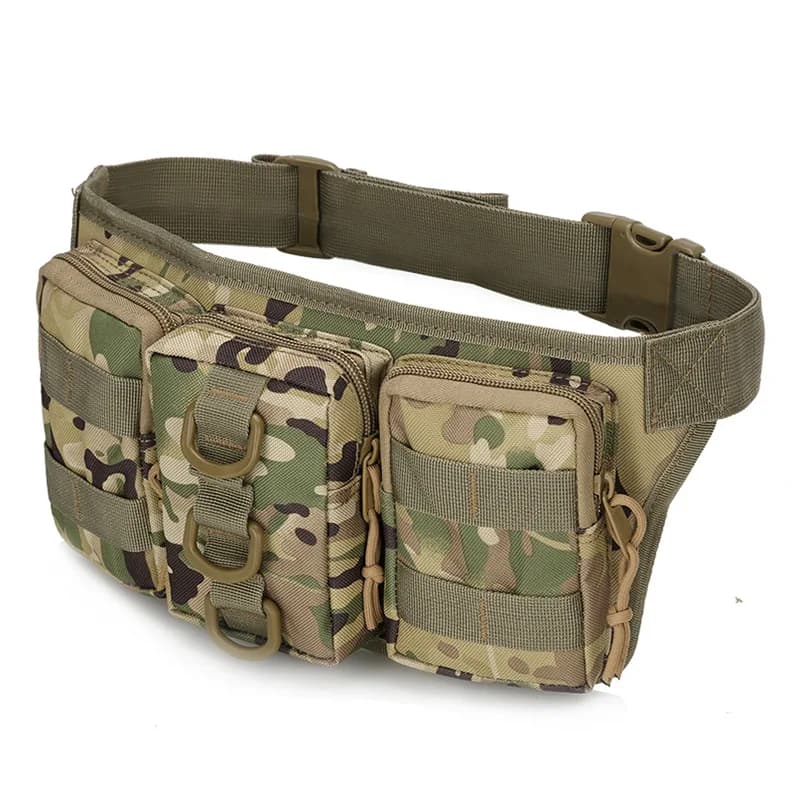 Marsupio tattico impermeabile in tessuto Oxford per sport all'aria aperta, escursionismo, caccia, arrampicata, campeggio, corsa, borsa per telefono portatile