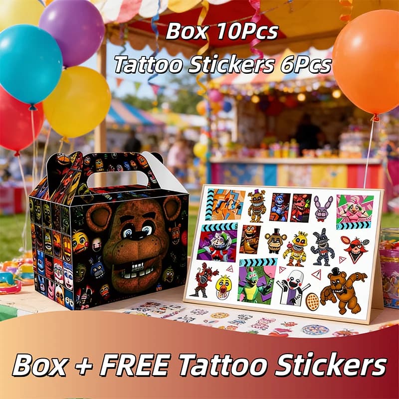 Set di Scatole Five Nights at Freddy's con Personaggi FNAF per Confezionare Caramelle, Popcorn, Biscotti, Snack, Set per Feste di Compleanno