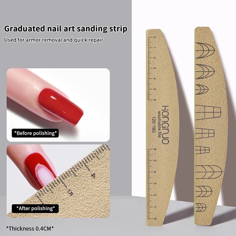 Lime per unghie con scala graduata 100/180/180 Grit, bastoncino lucidante lavabile per smalto gel e unghie effetto occhio di gatto, strumenti per manicure e pedicure