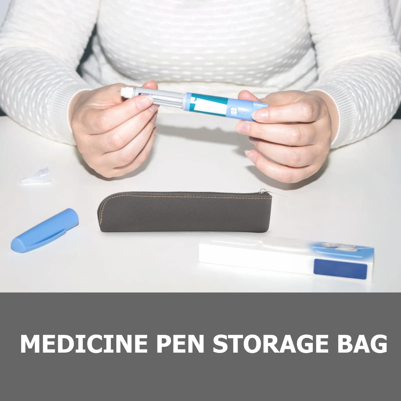 Insulin Pen Pouch PU Pen Storage Bag Multi-Use Sleeve for Insulin Pens Fountain Ballpoint Pens Pencils Business Trip