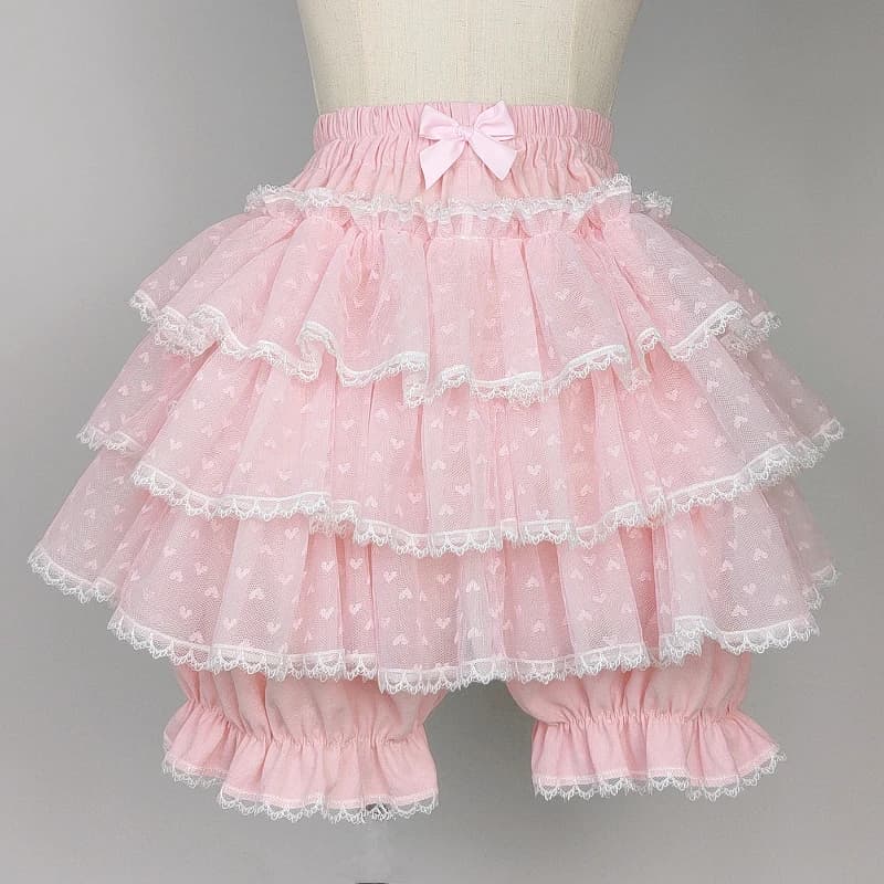 Harajuku Dolce Pizzo Lolita Pantaloncini Gonne Y2k Giappone Kawaii Mutandine Donna Elastico in Vita Pantaloni Corti di Sicurezza Carino Increspature Bloomers