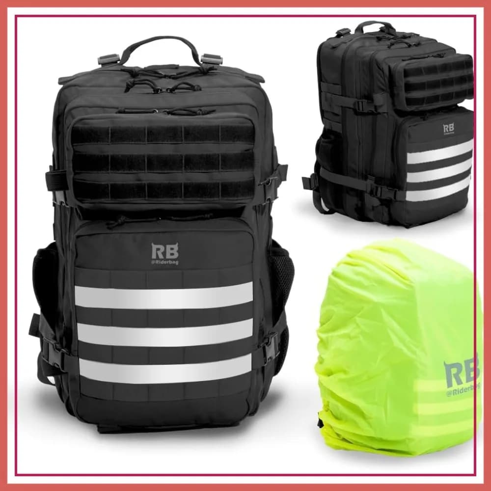 Zaino Tattico Grande da 45L per Viaggi, Palestra e Rucking, con Tasca per Laptop da 16 Pollici, Porta Bastone, Copertura Antipioggia