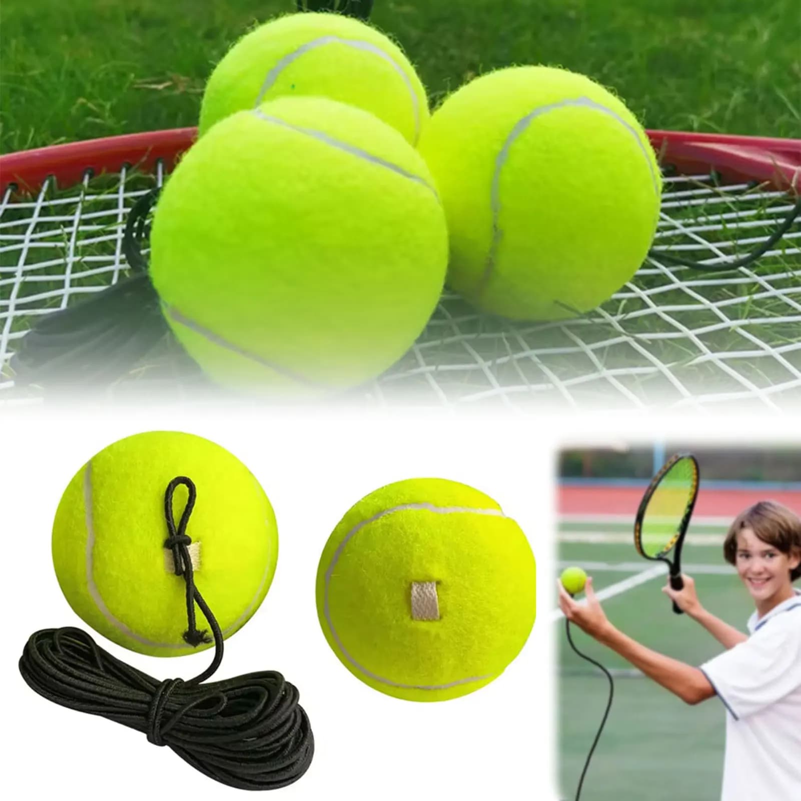1/3/5pcs da tennis con spina ad alta elastica addestramento portatile palla da tennis per allenamento di tennis singola per donne