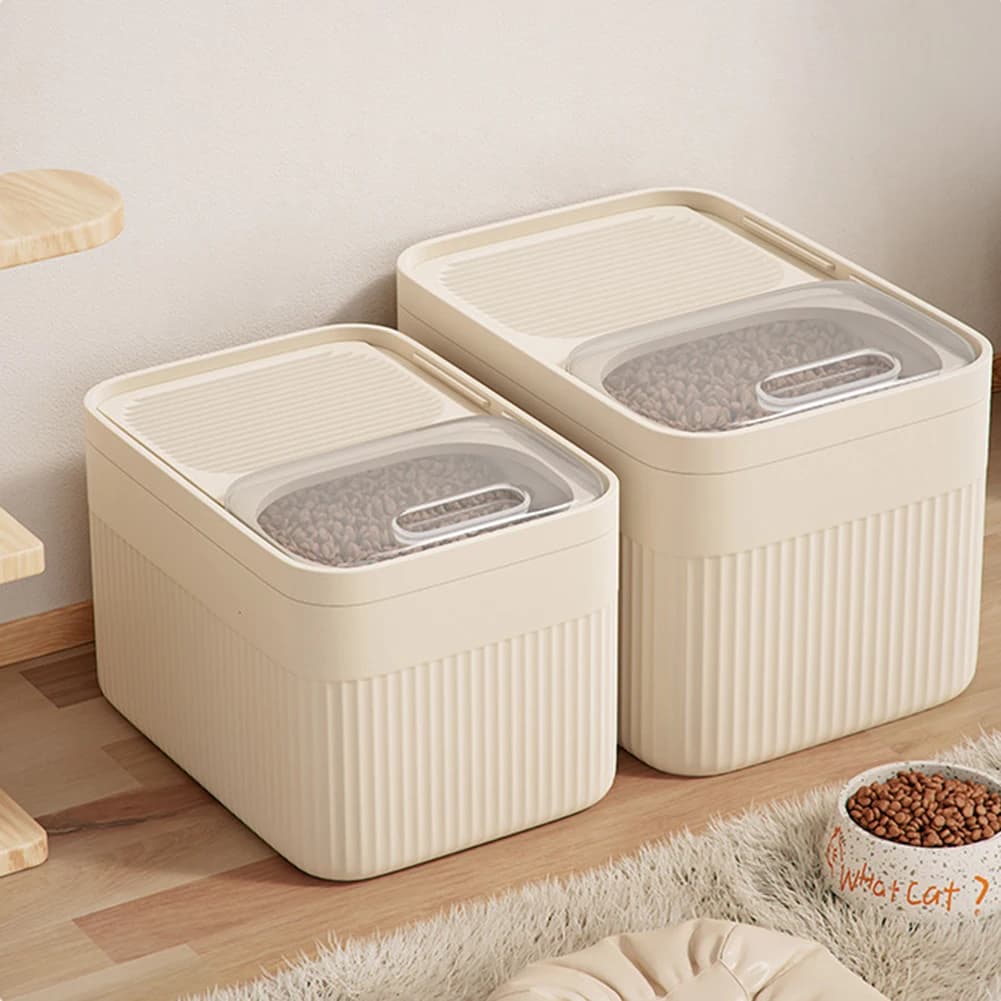 Dog Food Storage Container 5/10/15L Large Capacity Transparent Pet Food Bin Moisture-Proof Dry Dog and Cat Food Box