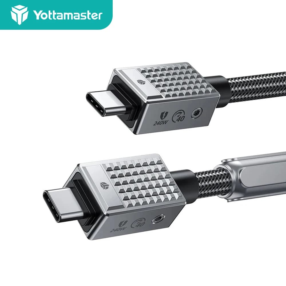 USB-C to USB-C 240W Yottamaster Cable for Quick Charging, USB4 40Gbps Data Cable, 8K 60Hz Video Cable for Macbook and Samsung Laptop