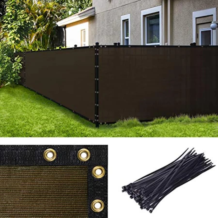 Schermo frangivento per recinzione 4' x 50' standard commerciale resistente con rilegature e occhielli, blocco del 90%, fascette stringicavo