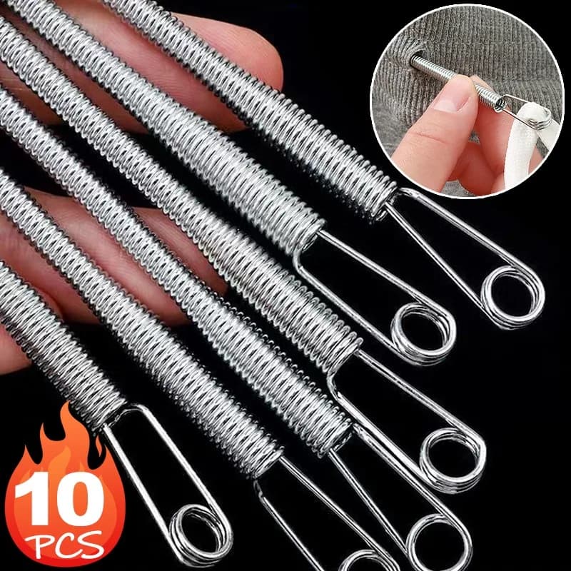 1/10 Pezzi Attrezzo per Infilare Corde, Clip Infilacorda a Molla Pieghevole, Infilatore Multifunzionale per Corde, Accessori per Cucito Fai da Te Domestico