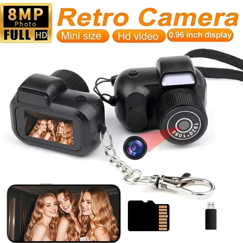Fotocamera Mini Y3000 Portachiavi 8MP Foto 1080P Piccole fotocamere digitali DV Micro videocamera Supporto TF Card con schermo per bambini