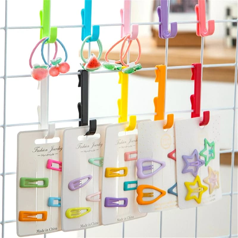 1/3/5/10PCS Supermarket Mesh Panel Hooks Color Multi-Purpose Display Racking Storage Hook Wall-mounted Key Hangers Home
